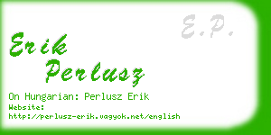 erik perlusz business card